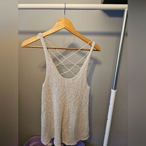 American Eagle Women's Beige Sleeveless Top